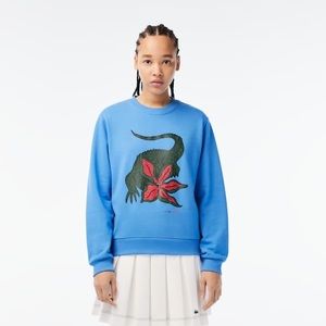 UNISEX Lacoste x Netflix Organic Cotton Fleece Print Sweatshirt (Size 36)